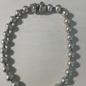 Silver Faux Pearl Necklace